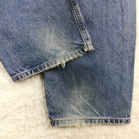 Carhartt Mens Jeans Relaxed Fit B17 DST Blue Denim Medium Wash Workwear 44x34 - Picture 5 of 11